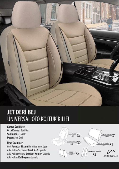 Renault Talisman Koltuk Kılıfı Jet Deri Bej