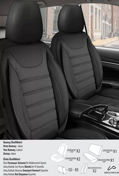 Skoda Felicia Koltuk Kılıfı Eco Siyah