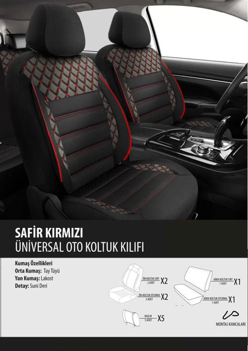Skoda Felicia Koltuk Kılıfı Safir Kırmızı