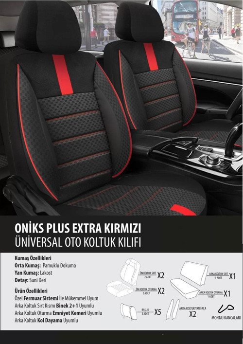 Seat Felicia Koltuk Kılıfı Oniks Plus extra Kırmızı