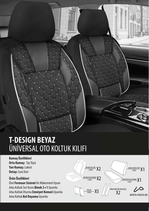 Seat Felicia Koltuk Kılıfı T-desing beyaz