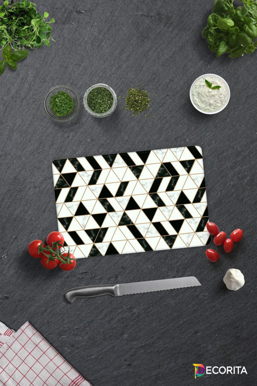 Cam Kesme Tahtası - Cam Kesme Tablası | Black Gold | 20cm x 30cm