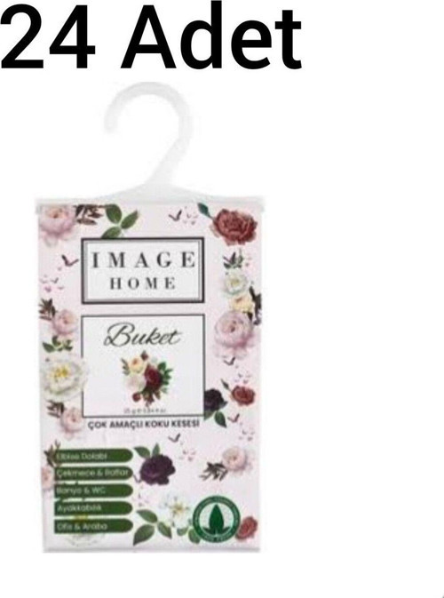 24 Adet İmage Home Buket Çok Amaçlı Koku Kesesi Askılı Ayakkabılık Dolap İçi Parfüm Koku
