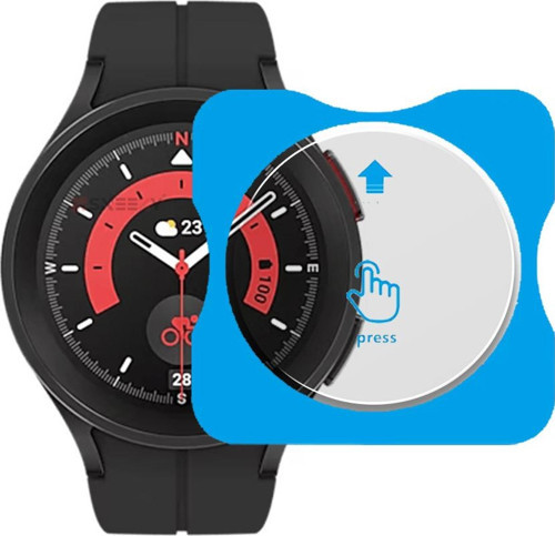 Samsung Watch 5 Pro 45mm Uyumlu Kolay Takılabilir Takma Aparatlı Temperli Cam Ekran Koruyucu