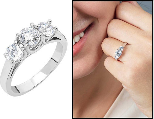 Starlight Diamond Pırlanta Montür Mini Tasarım 925 Ayar Gümüş Bayan Tria Yüzük