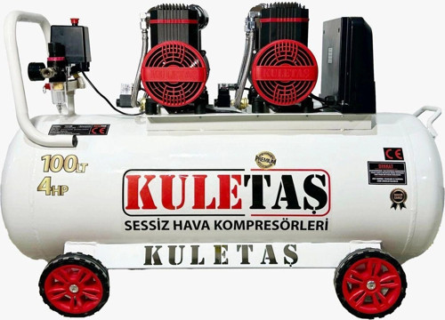 100 Litre 4 Hp Sessiz Premium Kafa Hava Kompresörü 2800 Rpm(Panolu)