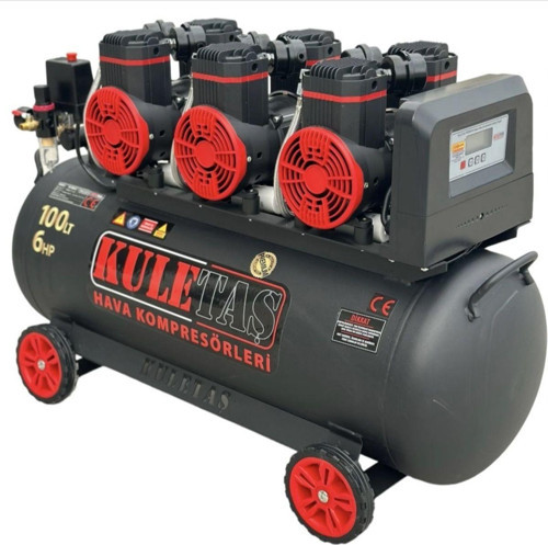 Premium 100 Litre Sessiz Yağsız Hava Kompresörü 6 Hp (İtalyan Tasarım)
