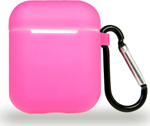 Apple AirPods Renkli ve Askılı Silikon Kılıf - Pembe