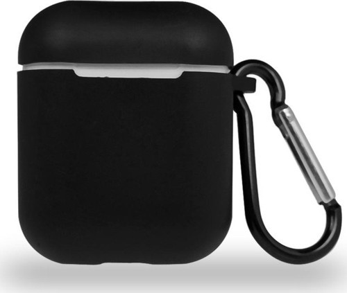 Apple AirPods Renkli ve Askılı Silikon Kılıf - Siyah