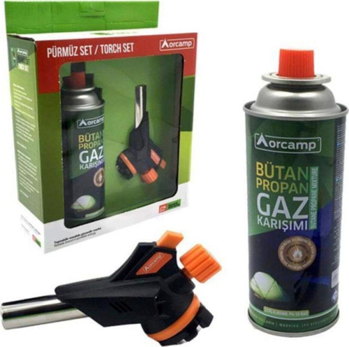 Kamp Kartuş Tüp 227Gr + Çakmaklı Pürmüz Set Orgaz - Kts227 + Cx-500