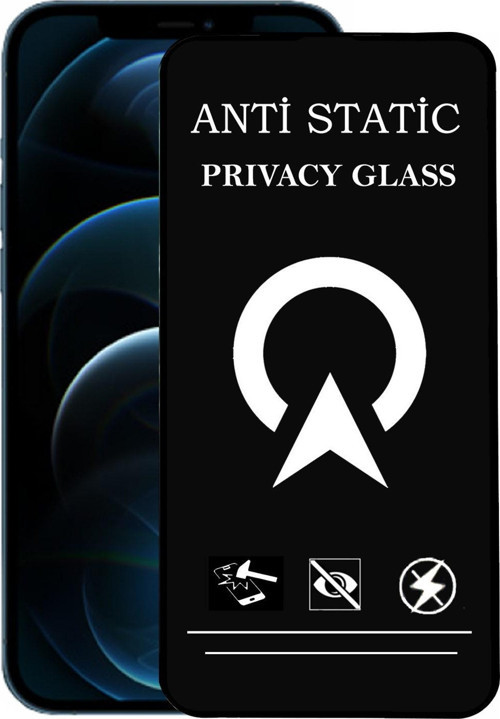 Apple iPhone 12 Pro Max Tam Kaplayan Anti Statik Görünmez Safir Ekran Koruyucu Hayalet Cam