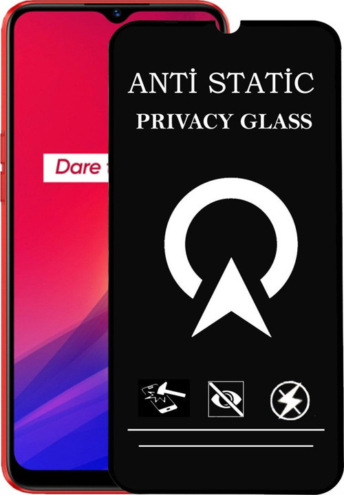 Realme C3 Tam Kaplayan Anti Statik Görünmez Safir Ekran Koruyucu Hayalet Cam