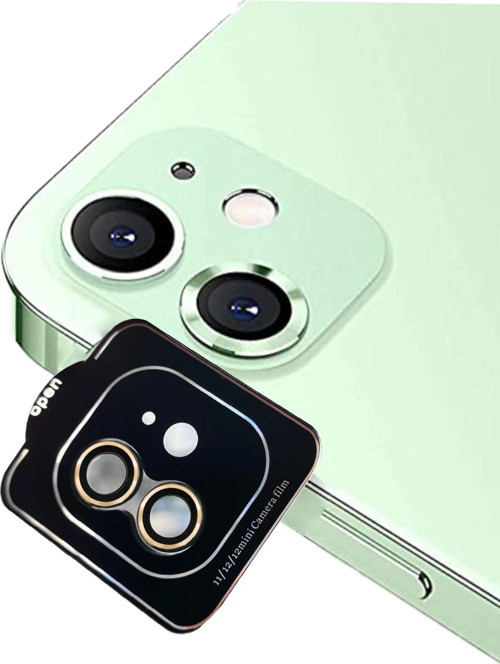 Apple iPhone 12 Mini Safir Temperli Cam Kamera Lens Koruyucu - Gold