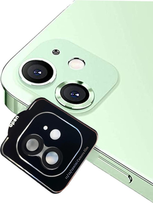 Apple iPhone 12 Mini Safir Temperli Cam Kamera Lens Koruyucu - Siyah