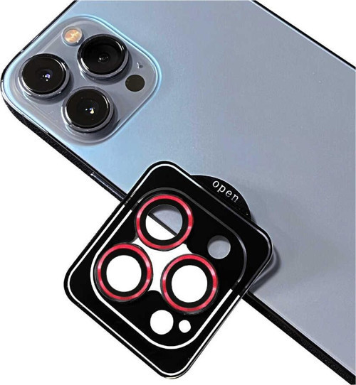 Apple iPhone 12 Pro Max Safir Temperli Cam Kamera Lens Koruyucu - Kırmızı