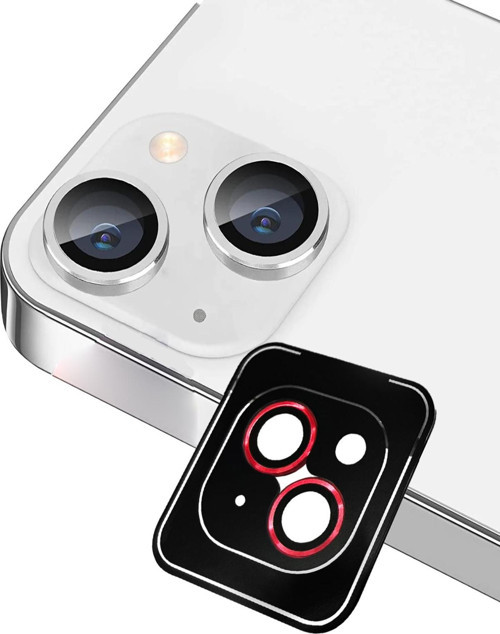 Apple iPhone 13 Mini Safir Temperli Cam Kamera Lens Koruyucu - Kırmızı