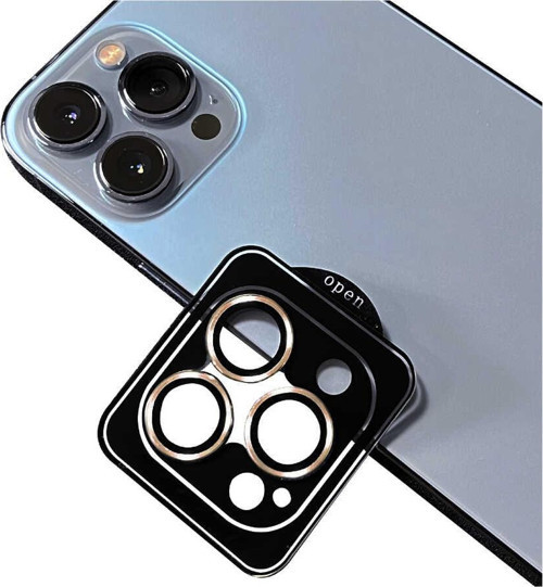 Apple iPhone 13 Pro Max Safir Temperli Cam Kamera Lens Koruyucu - Gold
