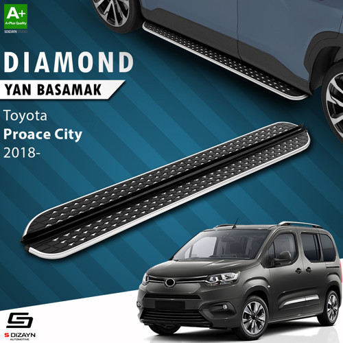 Toyota Proace City Kısa Şase Diamond Krom Yan Basamak 203 Cm 2018 Üzeri