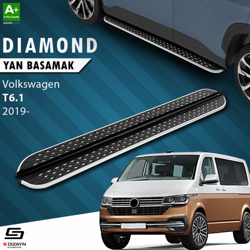 VW Transporter T6.1 Kısa Şase Diamond Krom Yan Basamak 213 Cm 2019 Üzeri