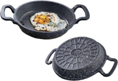 2 li granit döküm sahan tava seti - yanmaz yapışmaz 20/22 cm 2 boy