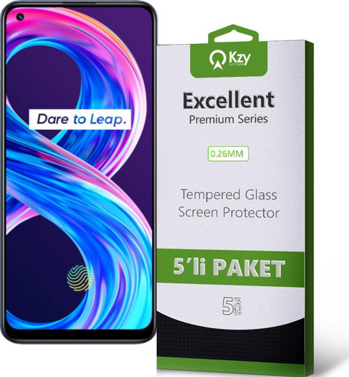 Realme 8 Pro Temperli Ekran Koruyucu Kırılmaz Cam Ekonomik 5'li Paket