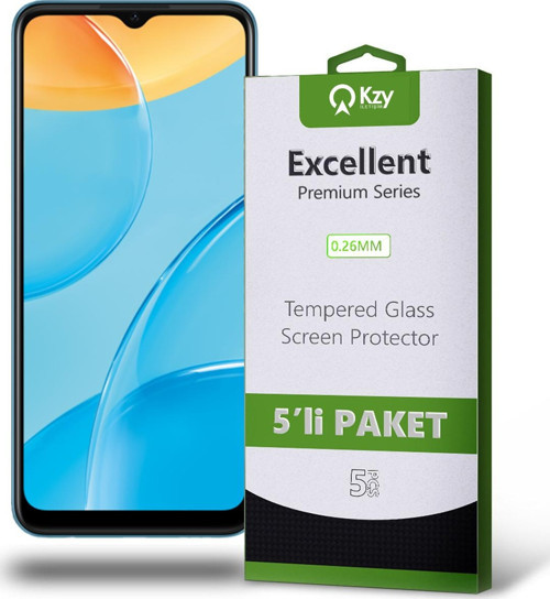 Oppo A15S Temperli Ekran Koruyucu Kırılmaz Cam Ekonomik 5'li Paket