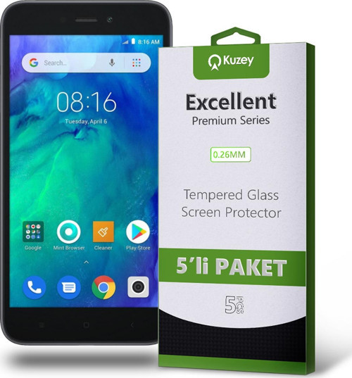 Xiaomi Redmi Go Temperli Ekran Koruyucu Kırılmaz Cam Ekonomik 5'li Paket