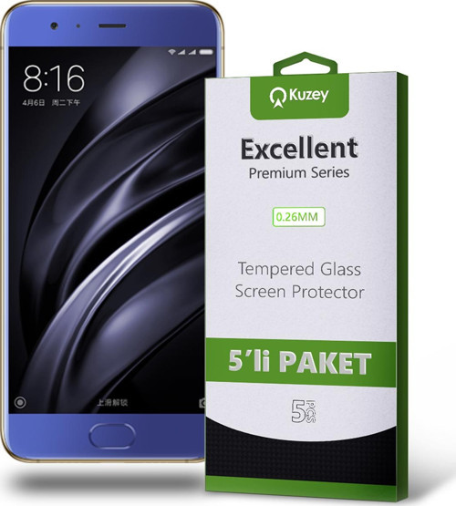 Xiaomi Mi 6 Temperli Ekran Koruyucu Kırılmaz Cam Ekonomik 5'li Paket