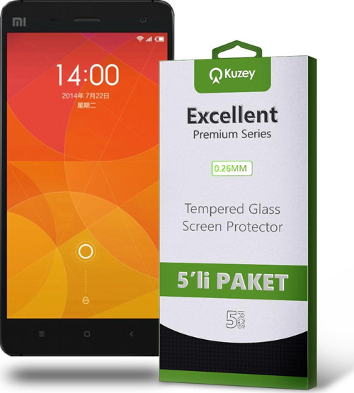 Xiaomi Mi 4 Temperli Ekran Koruyucu Kırılmaz Cam Ekonomik 5'li Paket