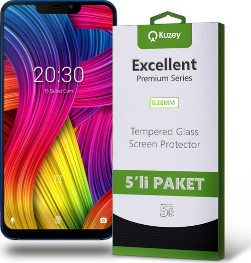 Vestel Venüs Z30 Temperli Ekran Koruyucu Kırılmaz Cam Ekonomik 5'li Paket