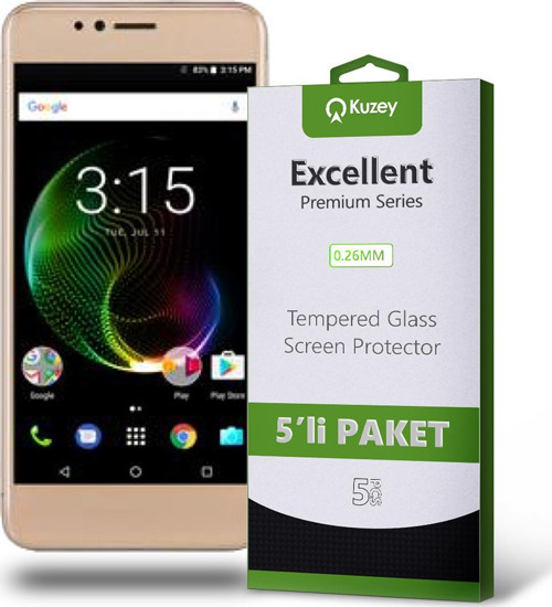 Vestel Venüs E3 Temperli Ekran Koruyucu Kırılmaz Cam Ekonomik 5'li Paket