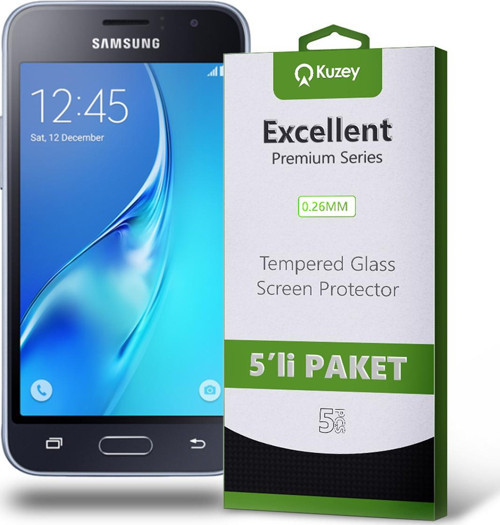 Samsung Galaxy J1 2016 Temperli Ekran Koruyucu Kırılmaz Cam Ekonomik 5'li Paket