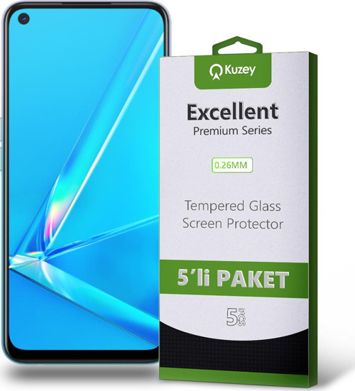 Oppo A72 Temperli Ekran Koruyucu Kırılmaz Cam Ekonomik 5'li Paket