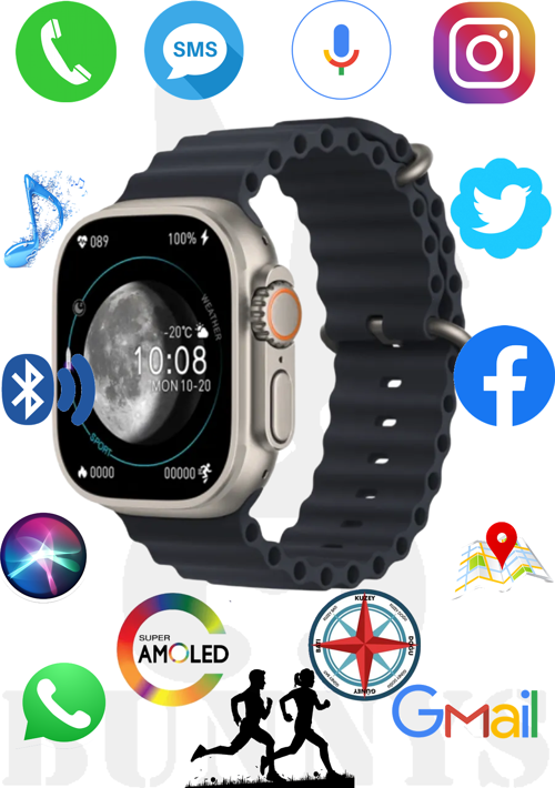 11 Uyumlu Akıllı Saat HK8 PRO MAX AMOLED EKRAN Watch 8 Ultra 49MM