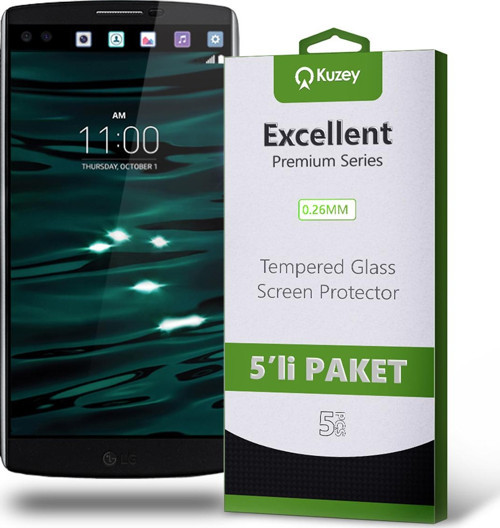 LG V10 Temperli Ekran Koruyucu Kırılmaz Cam Ekonomik 5'li Paket
