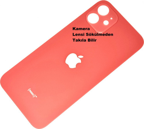 İphone 12 Arka Pil Batarya Kapağı (CAM) Kırmızı