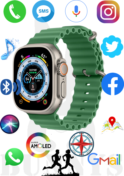 BlackBerry Uyumlu Akıllı Saat Watch 8 Ultra 49MM Konuşma Özellikli AMOLED EKRAN