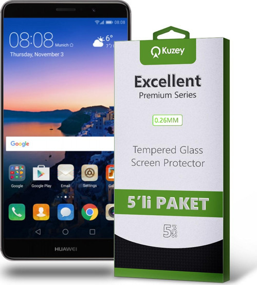Huawei Mate 9 Temperli Ekran Koruyucu Kırılmaz Cam Ekonomik 5'li Paket