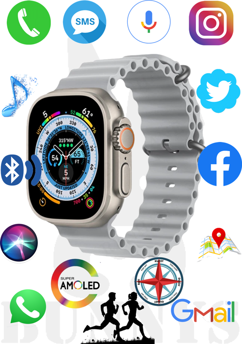 Huawei P30 Uyumlu Akıllı Saat Watch 8 Ultra 49MM Konuşma Özellikli AMOLED EKRAN