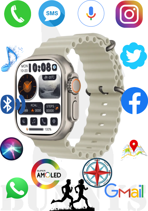 Huawei P40 Uyumlu Akıllı Saat Watch 8 Ultra 49MM Konuşma Özellikli AMOLED EKRAN