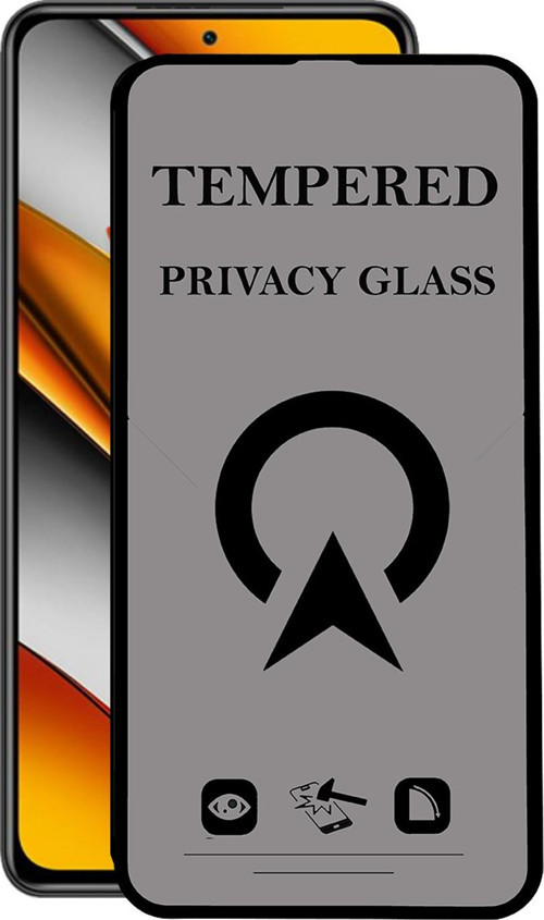 Xiaomi Poco F3 Tam Kaplayan Privacy Hayalet Temperli Ekran Koruycu Cam