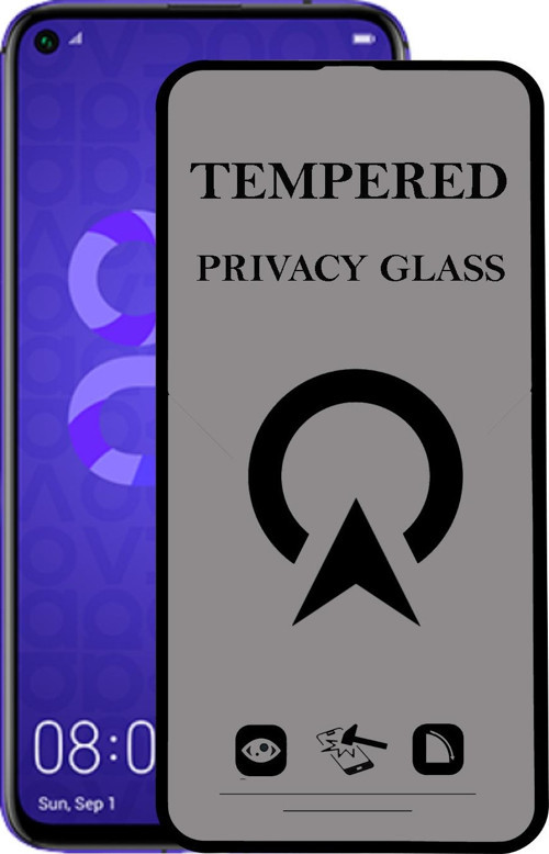 Huawei Nova 5T Tam Kaplayan Privacy Hayalet Temperli Ekran Koruycu Cam