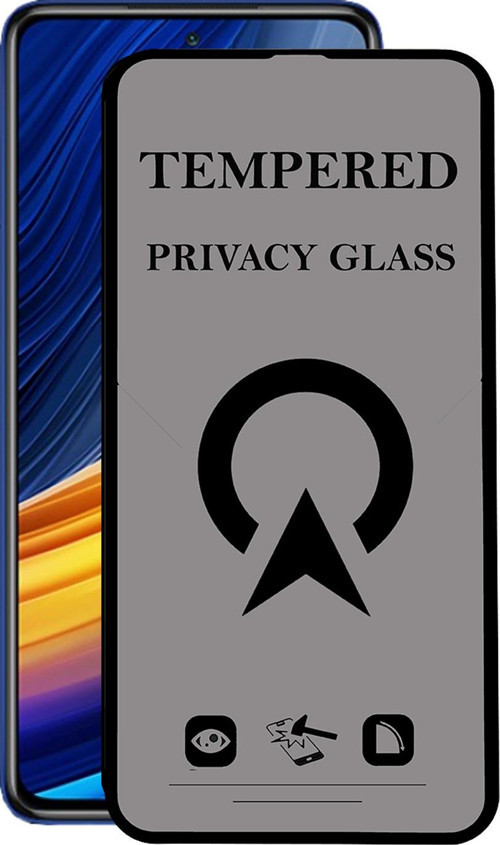 Xiaomi Poco X3 Pro Tam Kaplayan Privacy Hayalet Temperli Ekran Koruycu Cam