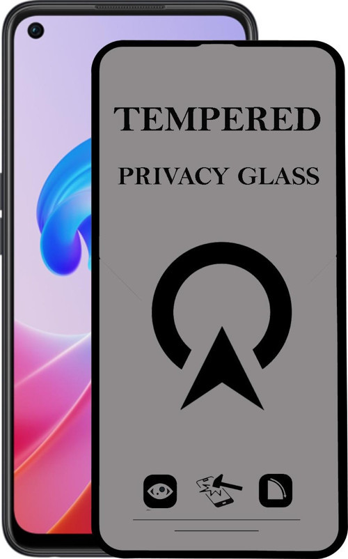 Oppo A96 Tam Kaplayan Privacy Hayalet Temperli Ekran Koruycu Cam