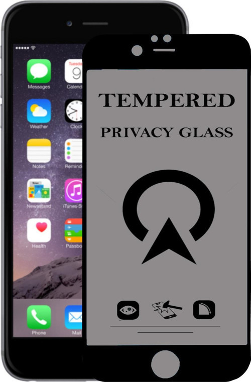 Apple iPhone 6s Plus Tam Kaplayan Privacy Hayalet Temperli Ekran Koruycu Cam Siyah