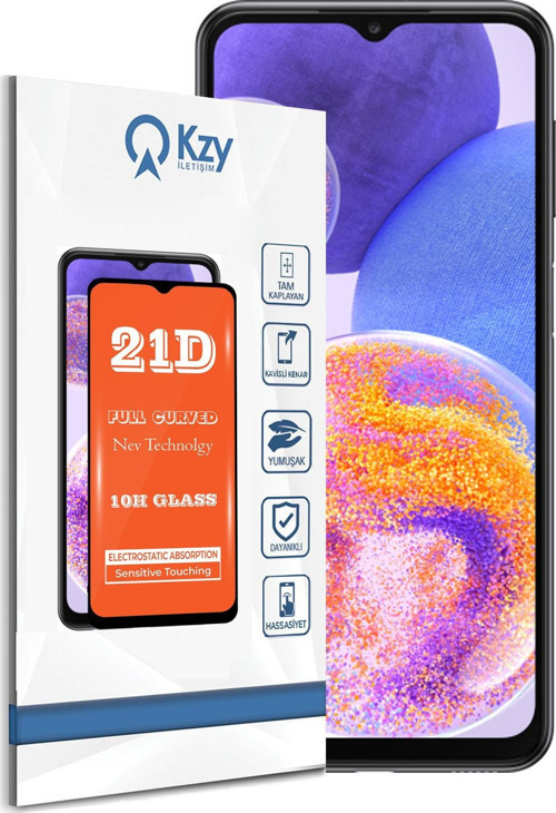 Samsung Galaxy A23 Tam Kaplayan 21D Temperli Ekran Koruyucu Cam