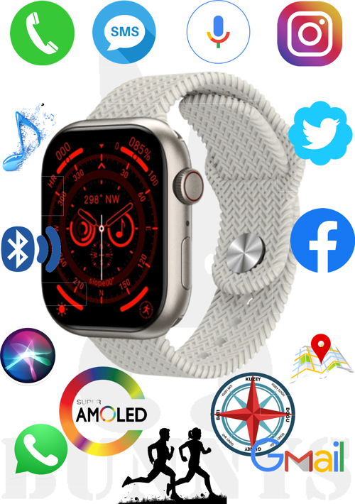 Philips Uyumlu Akıllı Saat Konuşma Özellikli Watch 9 PRO 45MM AMOLED EKRAN