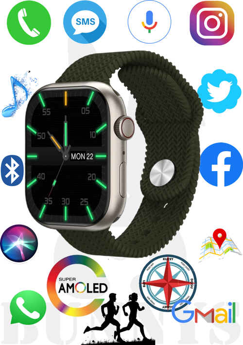 Philips Uyumlu Akıllı Saat Konuşma Özellikli Watch 9 PRO 45MM AMOLED EKRAN