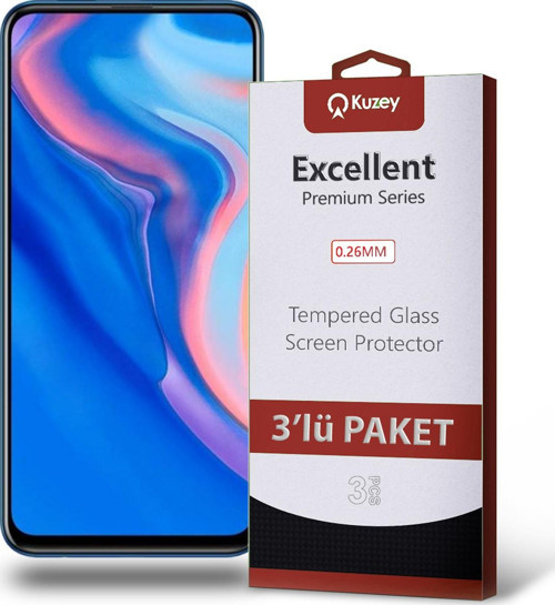 Huawei Y9 Prime 2019 Temperli Ekran Koruyucu Kırılmaz Cam Ekonomik 3'lü Paket