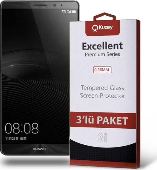 Huawei Mate 8 Temperli Ekran Koruyucu Kırılmaz Cam Ekonomik 3'lü Paket